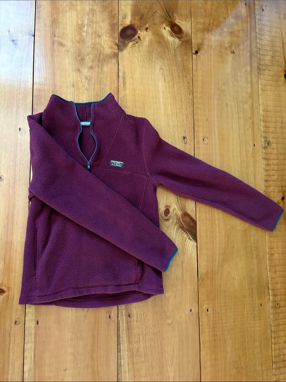 L.L. Bean maroon Half-Zip Fleece
